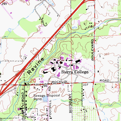 Topographic Map of Walker Hall, CA