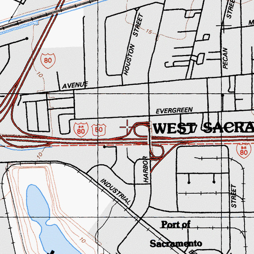 Topographic Map of Exit 1B, CA