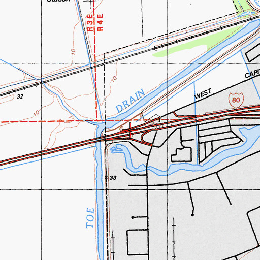 Topographic Map of Exit 81, CA