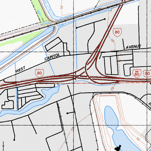 Topographic Map of Exit 82, CA
