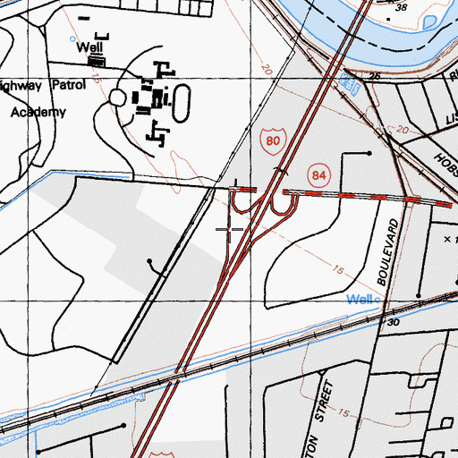 Topographic Map of Exit 83, CA