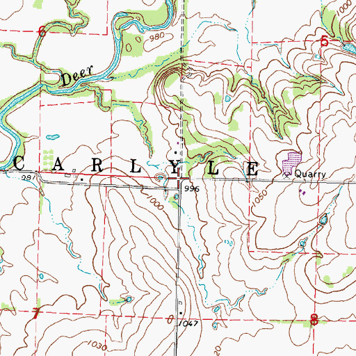 Topographic Map of Pioneer Cemetery, KS