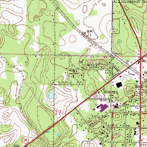 Topographic Map of Shiloh Cemetery, FL