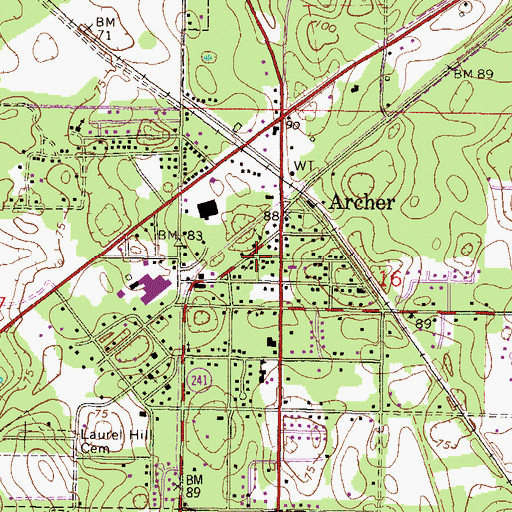 Topographic Map of Greater Faith Christian Center, FL