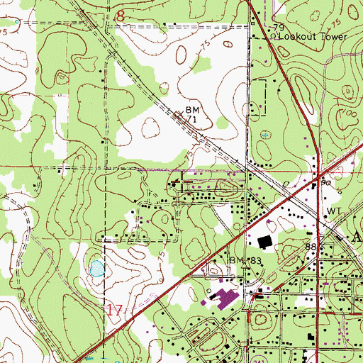 Topographic Map of Archer Church of God in Christ, FL