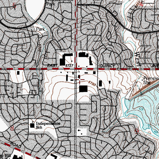 Topographic Map of Valley Plaza Shopping Center, CO