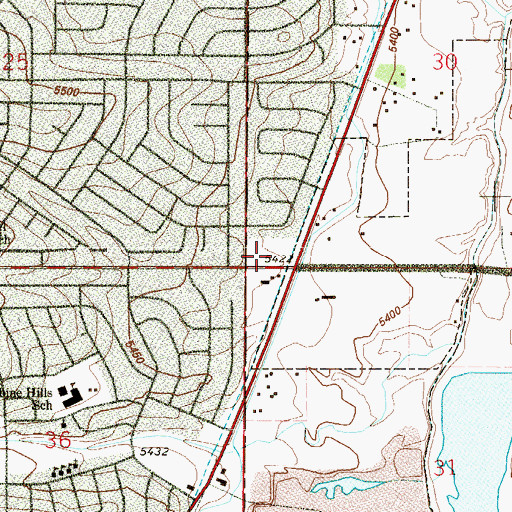 Topographic Map of Columbine Trail Park, CO