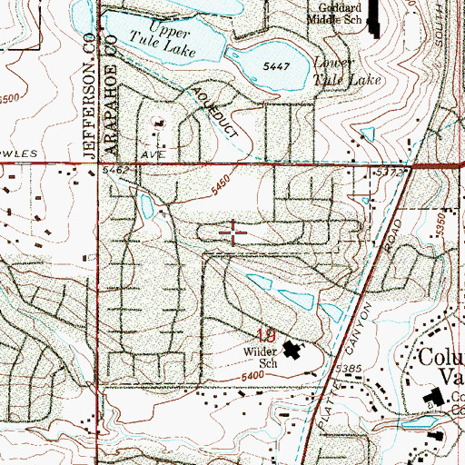 Topographic Map of Hamlet Park, CO