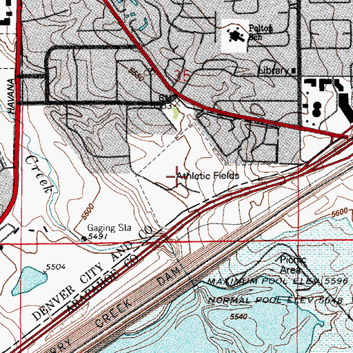 Topographic Map of J F Kennedy Park, CO