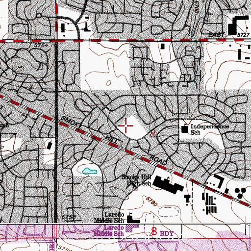 Topographic Map of Kalispell Park, CO
