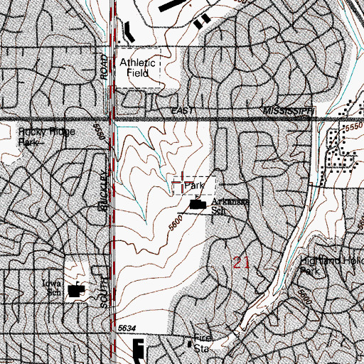 Topographic Map of Panorama Park, CO
