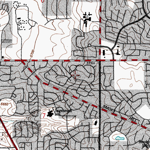 Topographic Map of Pheasant Run Park, CO