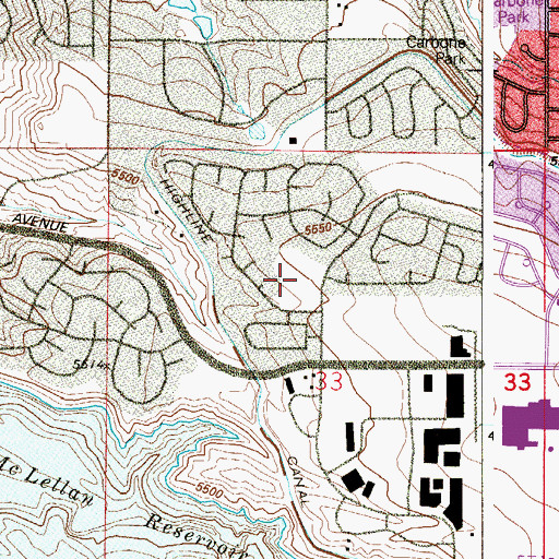 Topographic Map of Southbridge Park, CO