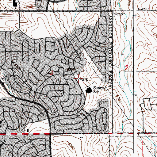 Topographic Map of Sunrise Park, CO