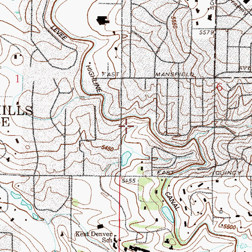 Topographic Map of Three Pond Park, CO