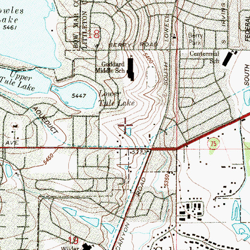 Topographic Map of Valley Vista Park, CO