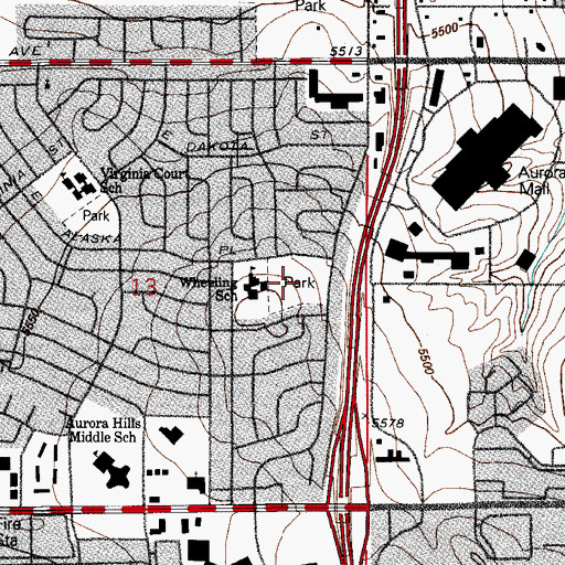 Topographic Map of Wheeling Park, CO