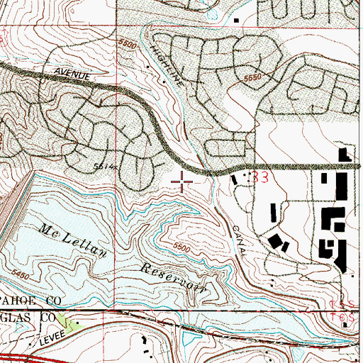 Topographic Map of Writers Vista Park, CO