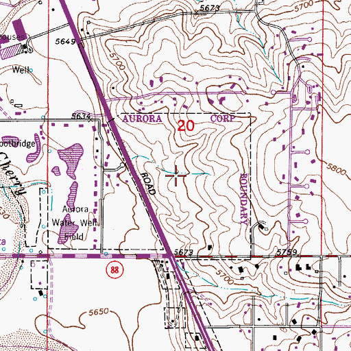 Topographic Map of Cherry Creek East, CO