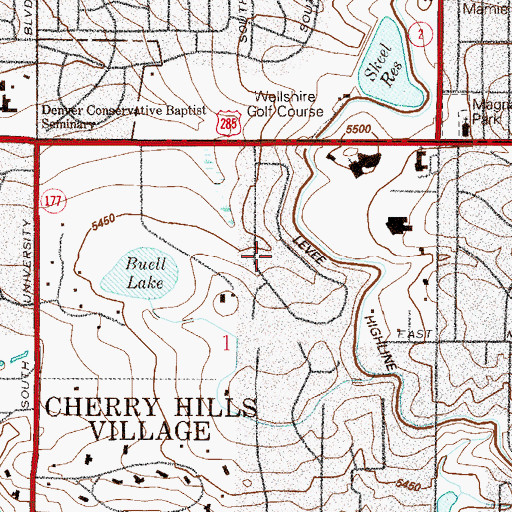 Topographic Map of Devonsire Heights, CO