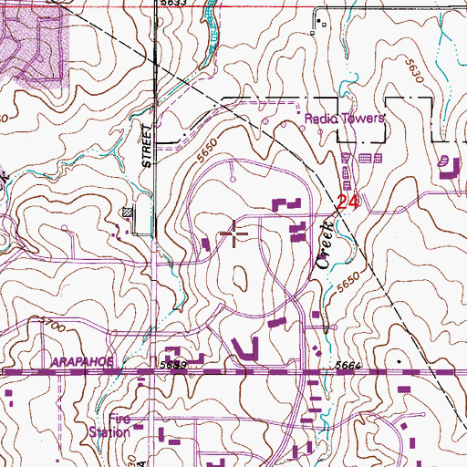 Topographic Map of Southfield Park, CO