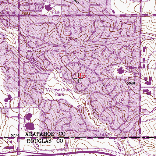 Topographic Map of Willow Creek, CO