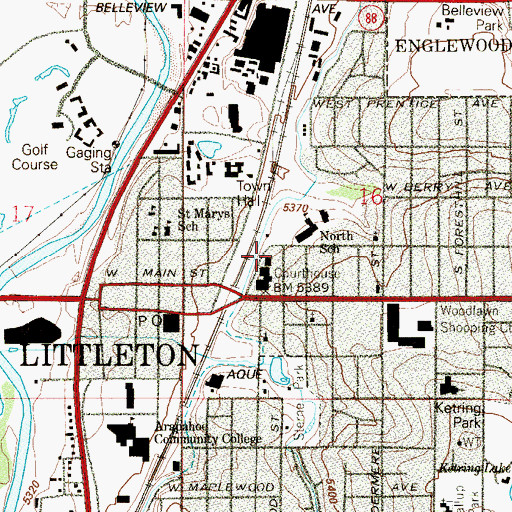 Topographic Map of Buck Community Center, CO