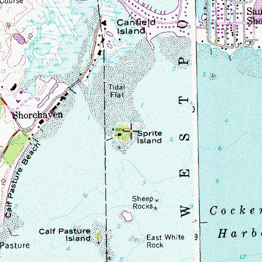 Topographic Map of Sprite Island, CT