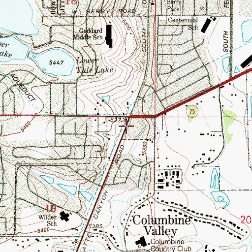 Topographic Map of Platte Canyon Square Shopping Center, CO