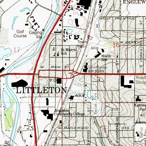 Topographic Map of Bega Park, CO