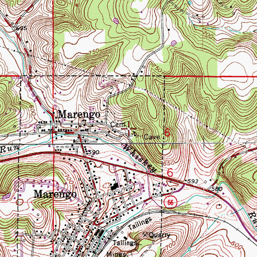 Topographic Map of Marengo Cemetery Old Section, IN
