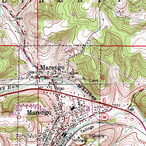 Topographic Map of Marengo Cemetery, IN