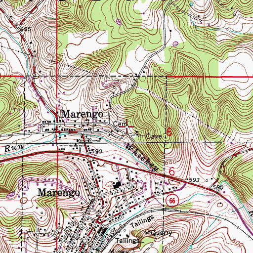 Topographic Map of Marengo Cemetery, IN