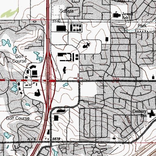 Topographic Map of Aurora Fire Department Station 7, CO