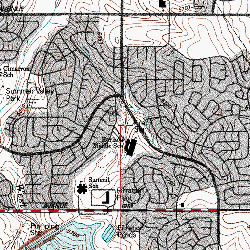 Topographic Map of Aurora Fire Department Station 10, CO