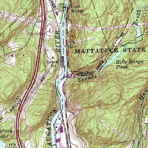 Topographic Map of Spruce Brook, CT