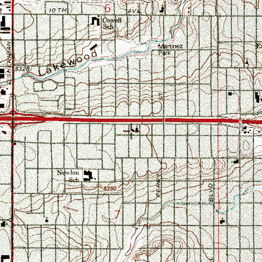 Topographic Map of American Lutheran Memorial Church, CO