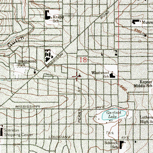 Topographic Map of Baptist Bible Temple, CO
