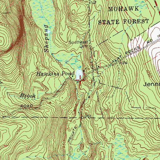 Topographic Map of Spruce Brook, CT