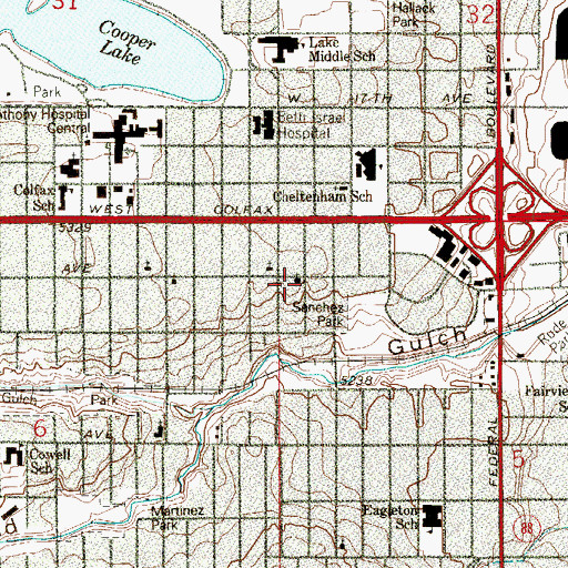 Topographic Map of Bethel Presbyterian Church, CO