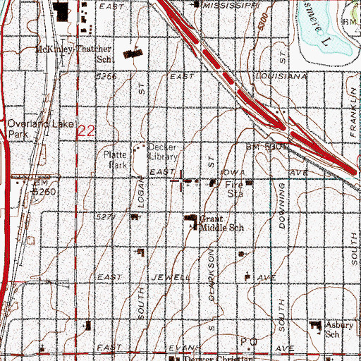 Topographic Map of Cameron United Methodist Church, CO