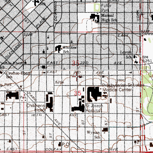 Topographic Map of Campbell Chapel African Methodist Episcopal Church, CO