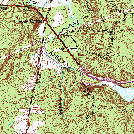 Topographic Map of Spruce Brook, CT