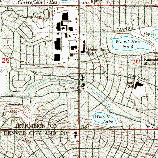 Topographic Map of Christ Congregational Church, CO