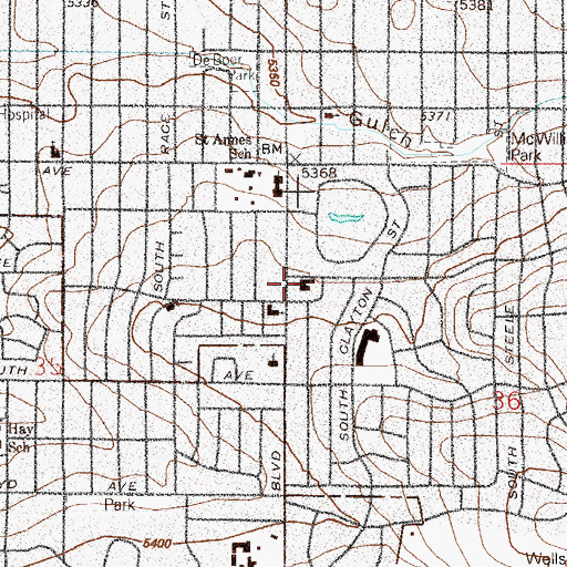 Topographic Map of Christ Church Denver, CO