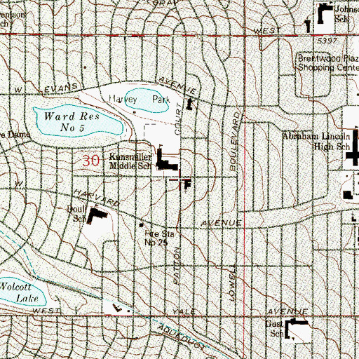 Topographic Map of Christ the King Lutheran Church, CO