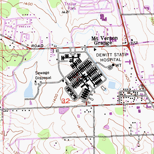 Topographic Map of Dewitt General Hospital (historical), CA