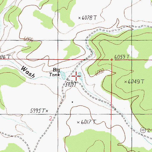 Topographic Map of Washedout Tank, AZ