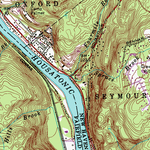 Topographic Map of Spruce Brook, CT