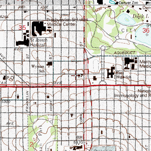 Topographic Map of Church in the City - Beth Abraham, CO